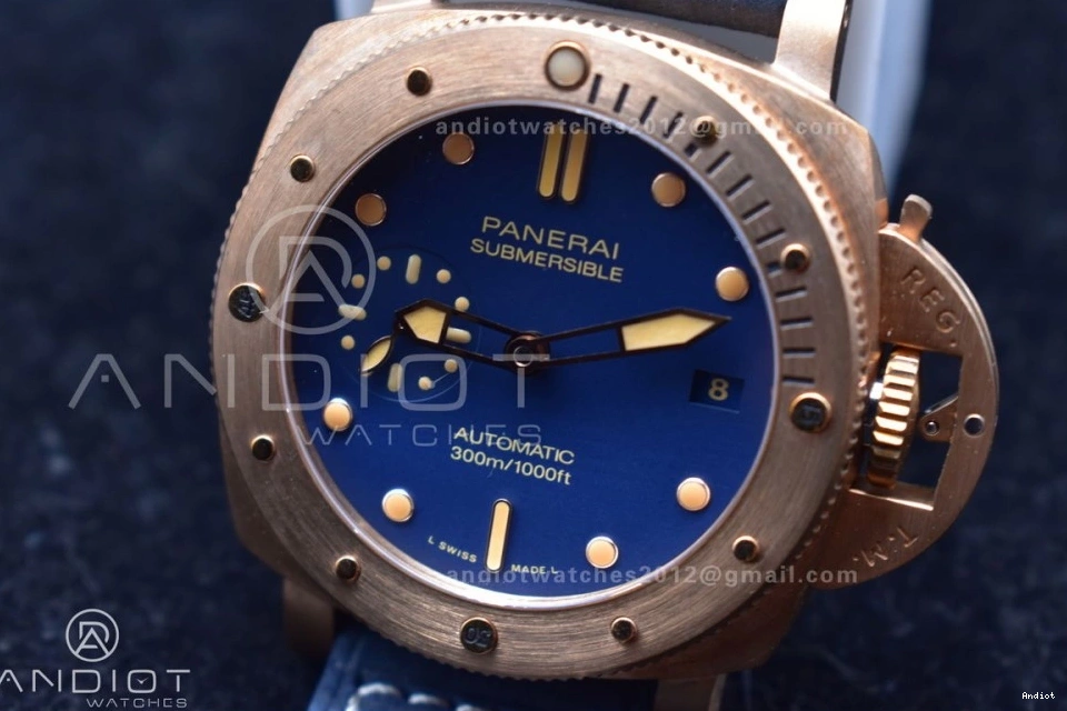 VSF Strap Blue Edition Clone 974 Blue Dial P.900 Bronzo Seasonal 1:1 Best on Calfskin PAM1074 W 0809